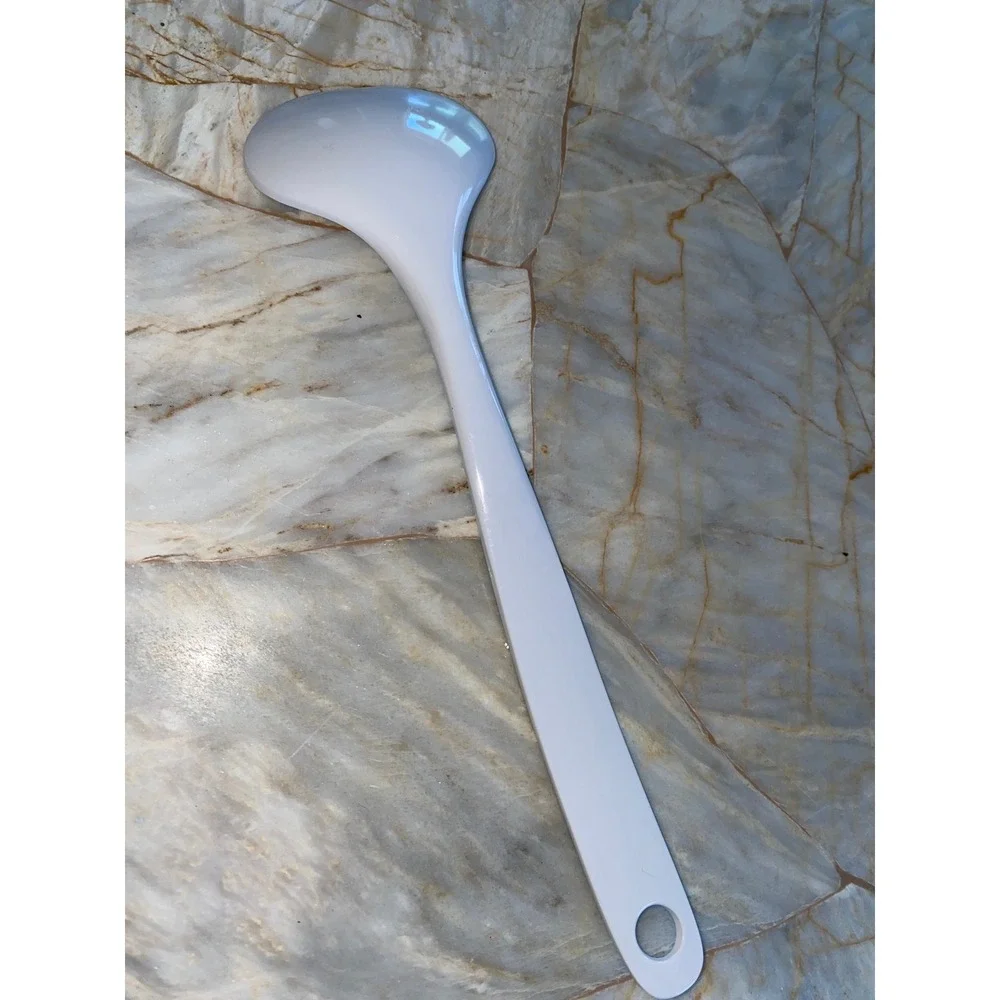 Melamine Serving Ladle Mint Green White Trellis Cane Pattern 10.5 Inch Utensil